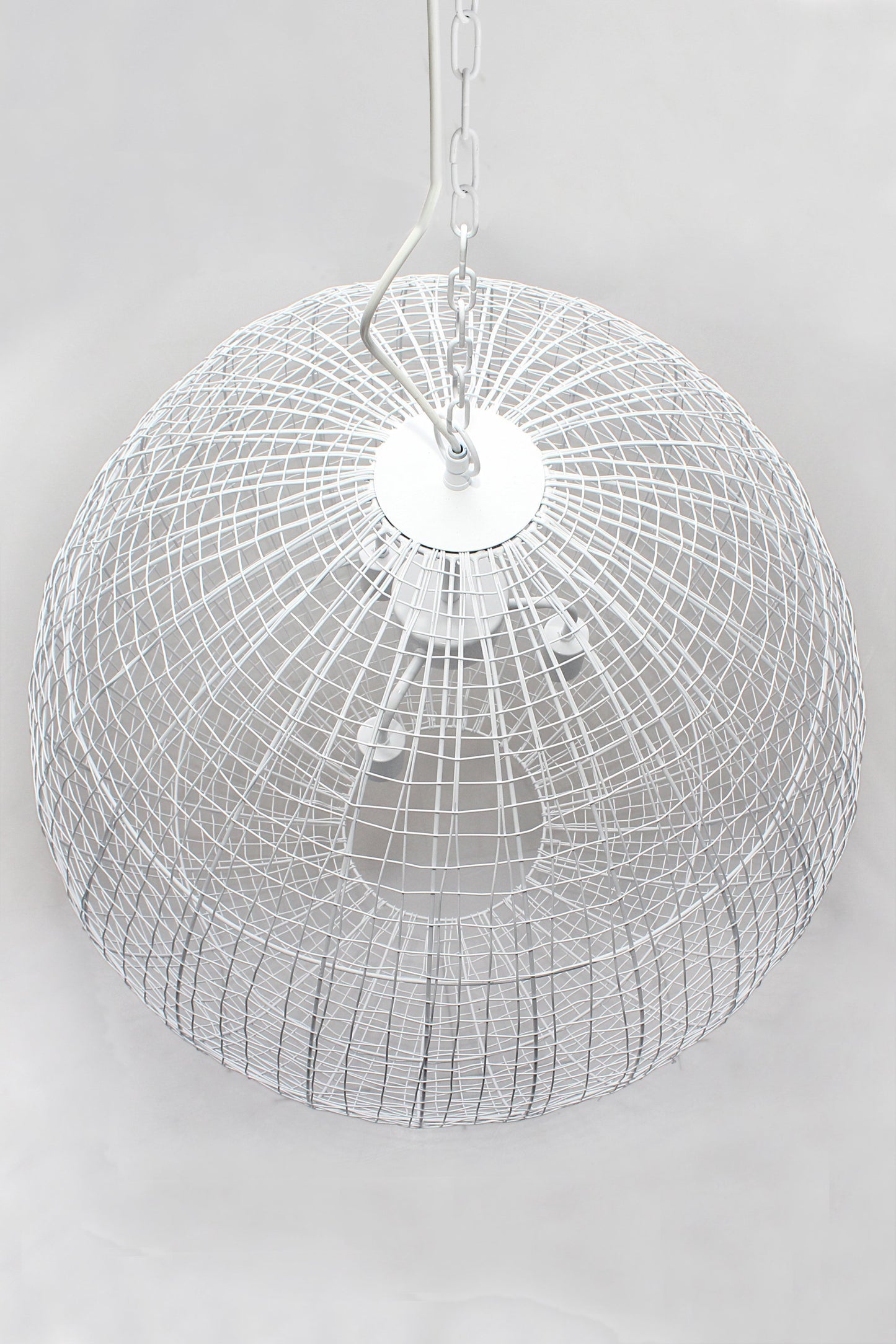 Cray Ball Large - White- Wire Weave Ball Pendant Light-abc