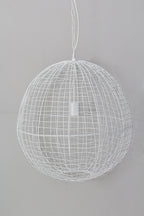 Cray Ball Medium - White - Wire Weave Ball Pendant Light-abc