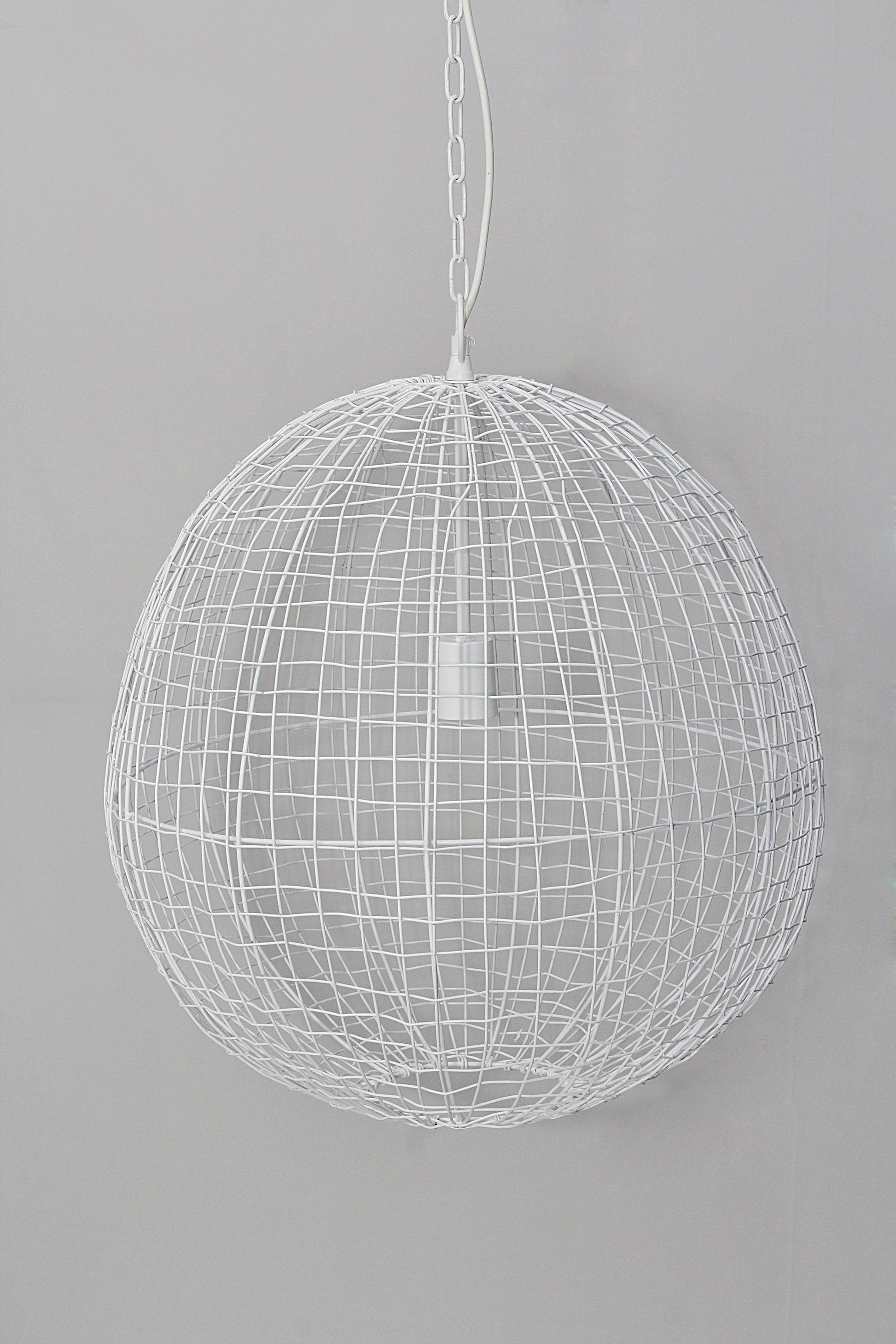 Cray Ball Medium - White - Wire Weave Ball Pendant Light-abc
