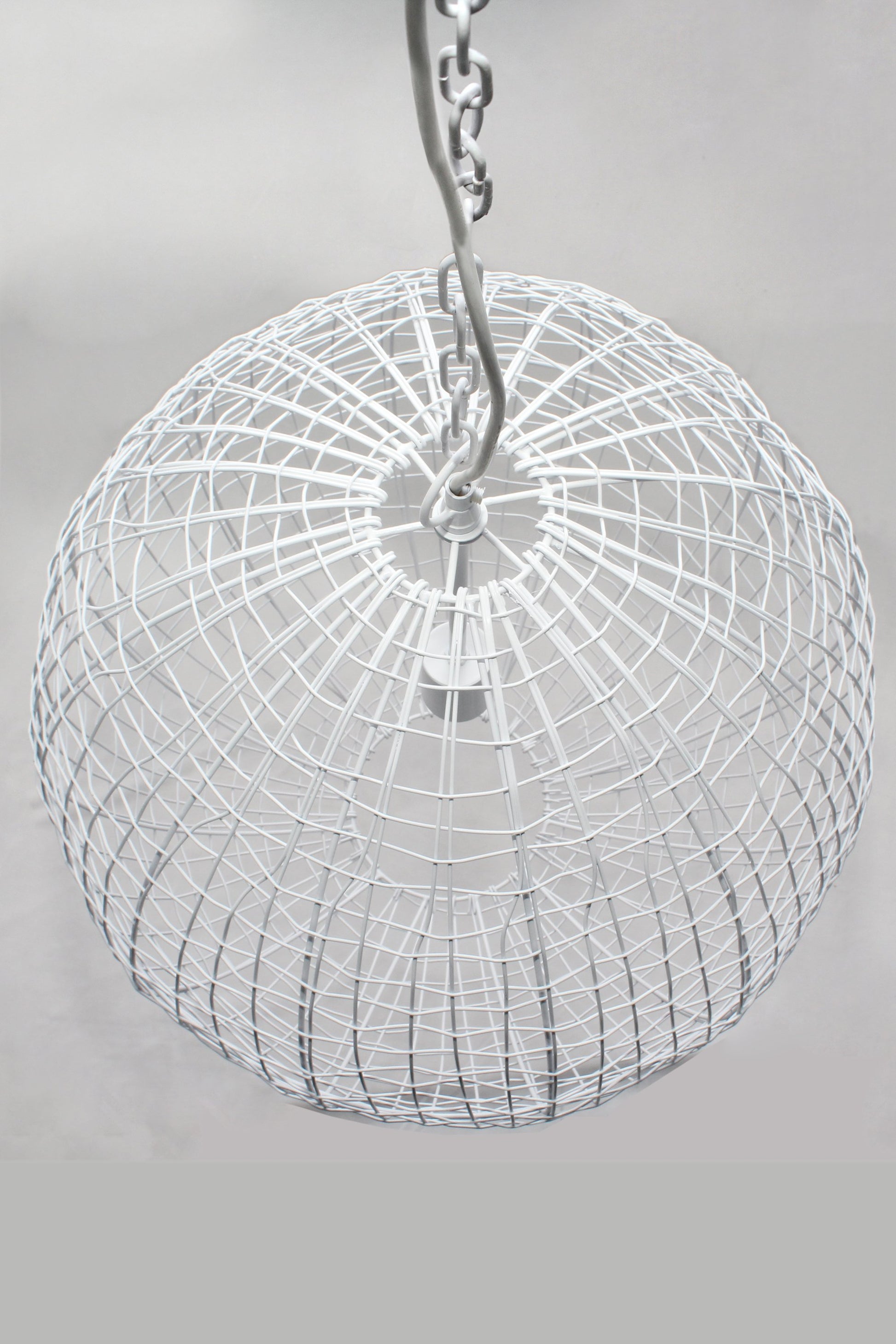 Cray Ball Medium - White - Wire Weave Ball Pendant Light-abc