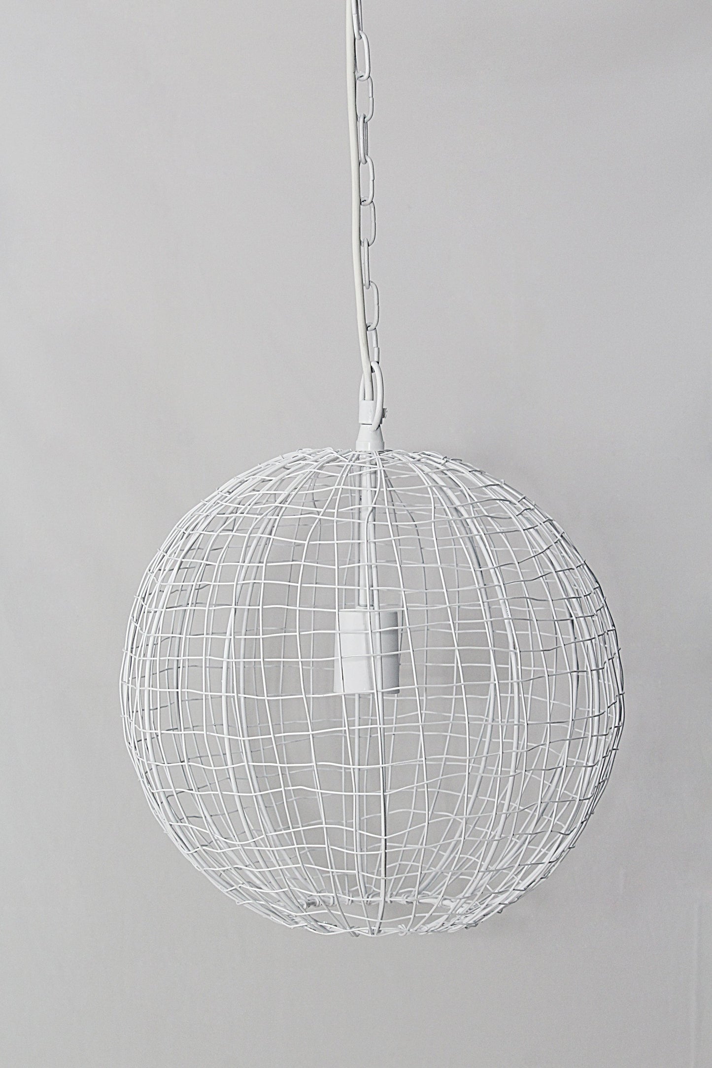 Cray Ball Small - White - Wire Weave Ball Pendant Light-abc