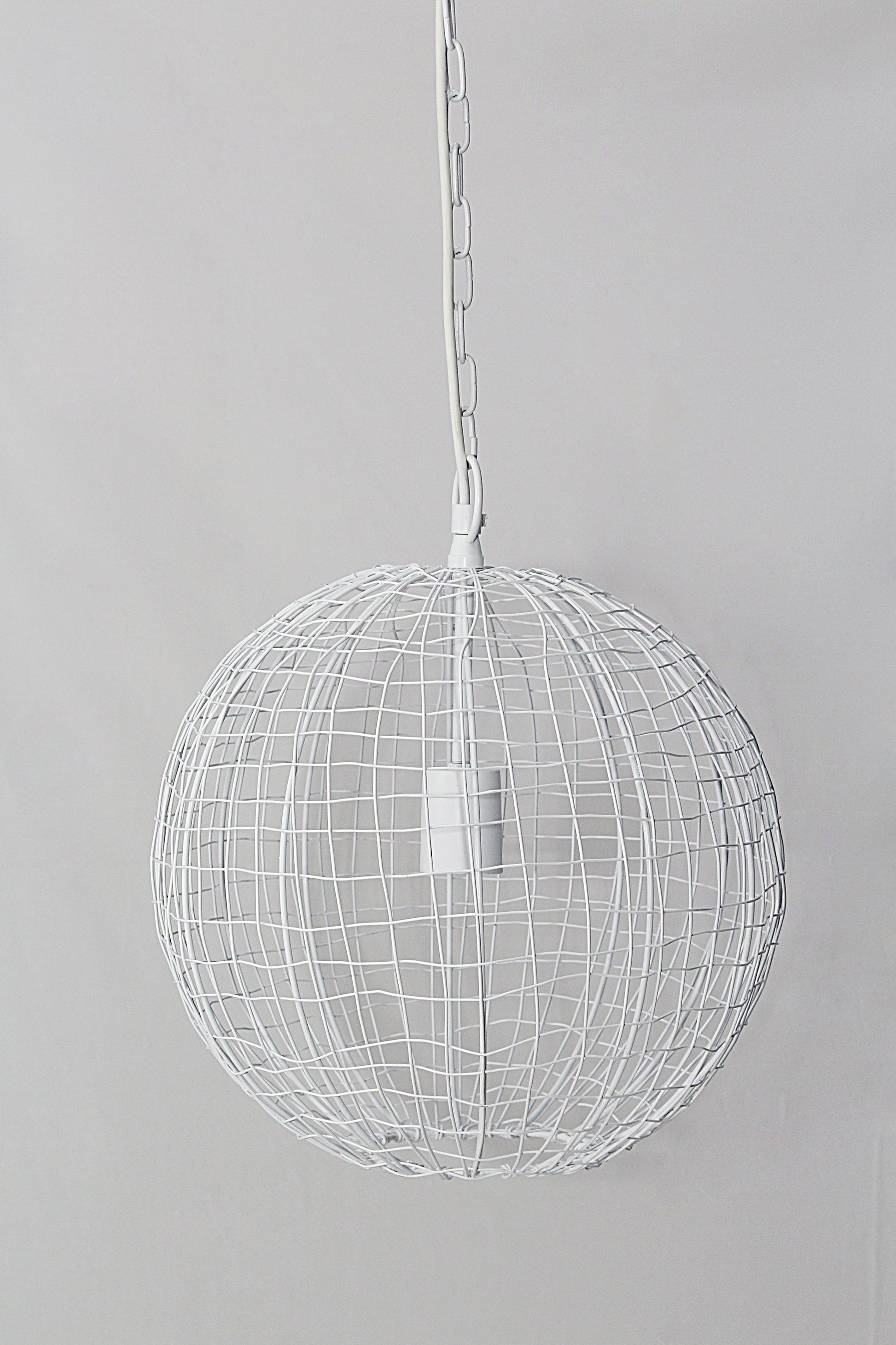 Cray Ball Small - White - Wire Weave Ball Pendant Light-abc
