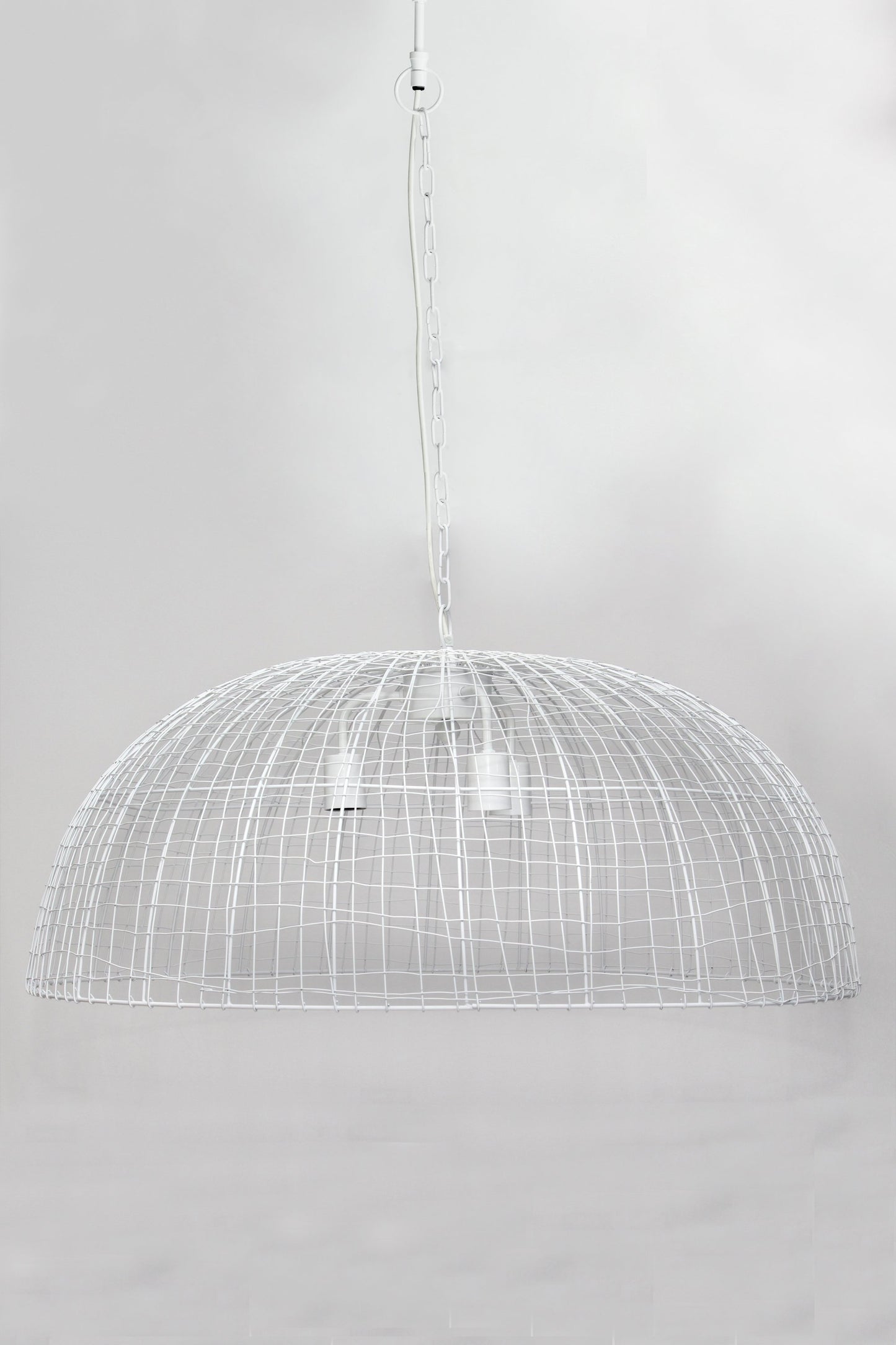 Cray Dome - White - Wire Weave Dome Pendant Light-abc
