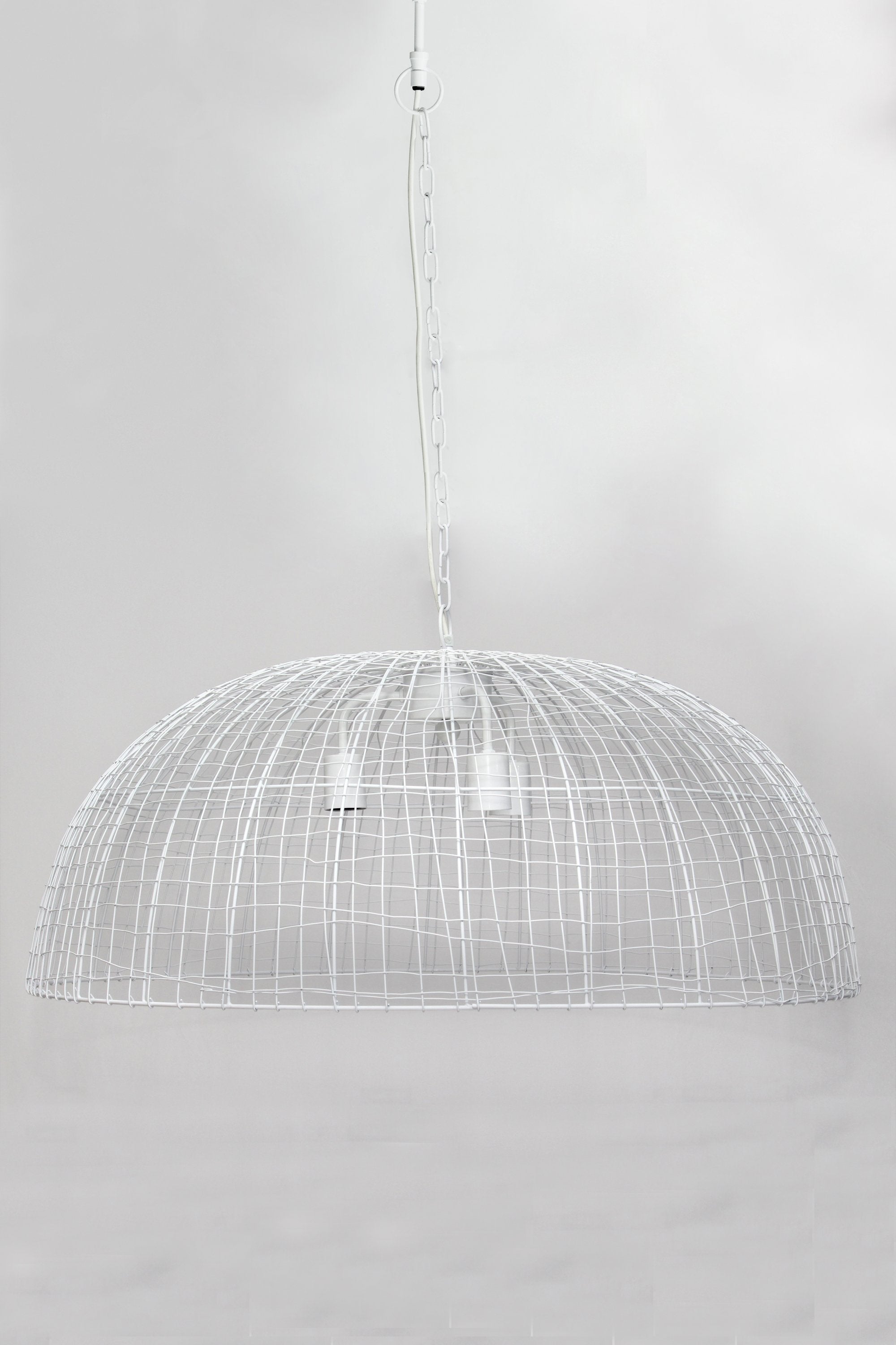 Cray Dome - White - Wire Weave Dome Pendant Light-abc
