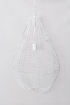 Cray Pot Large - White - Wire Weave Teardrop Pendant Light-abc