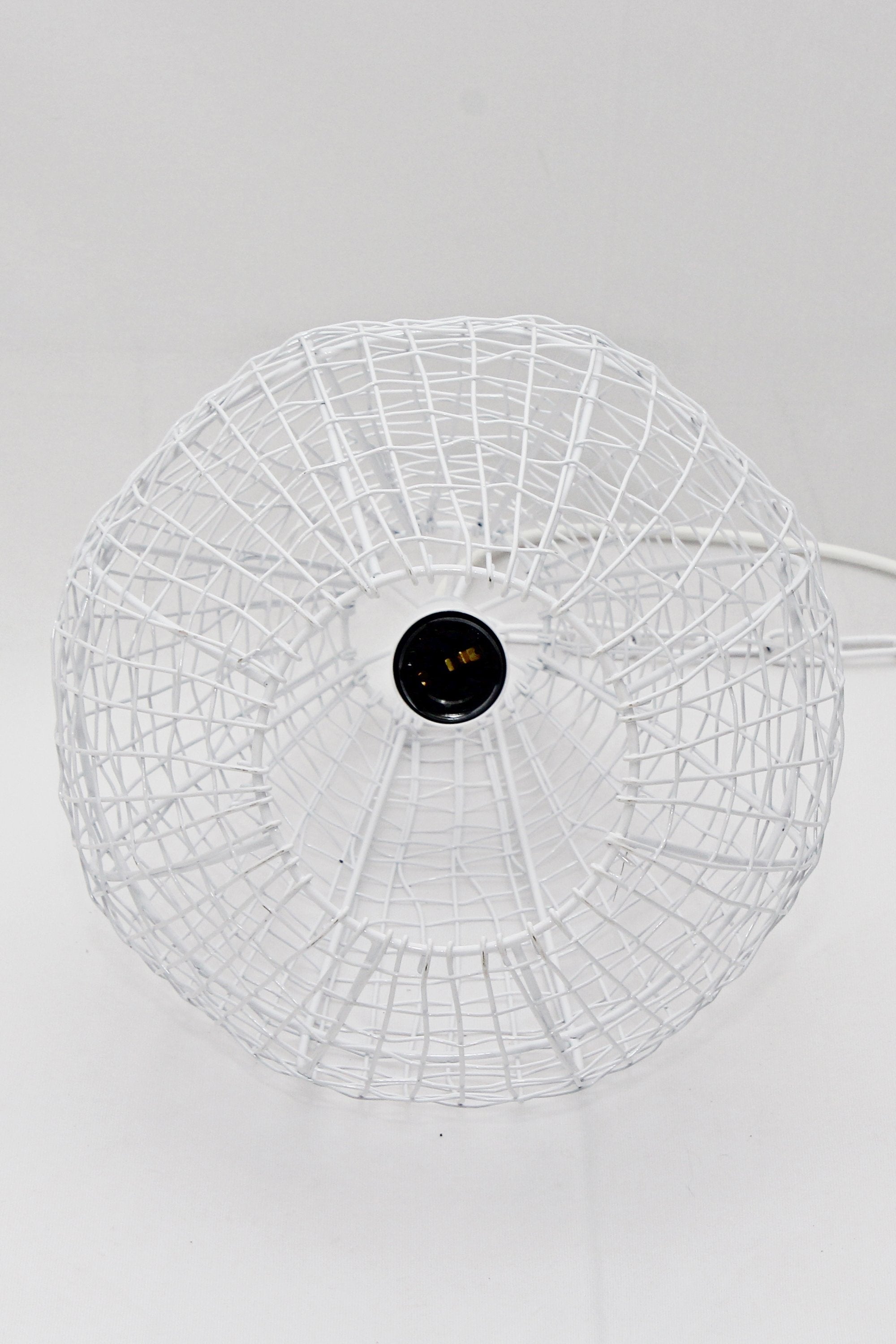 Cray Pot Small - White - Wire Weave Teardrop Pendant Light-abc