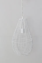 Cray Pot Small - White - Wire Weave Teardrop Pendant Light-abc