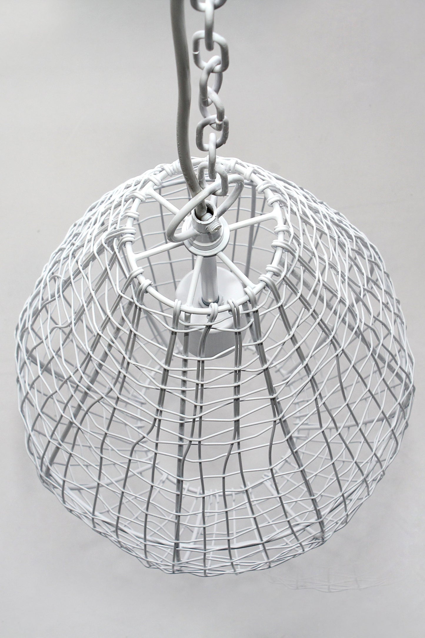 Cray Pot Small - White - Wire Weave Teardrop Pendant Light-abc