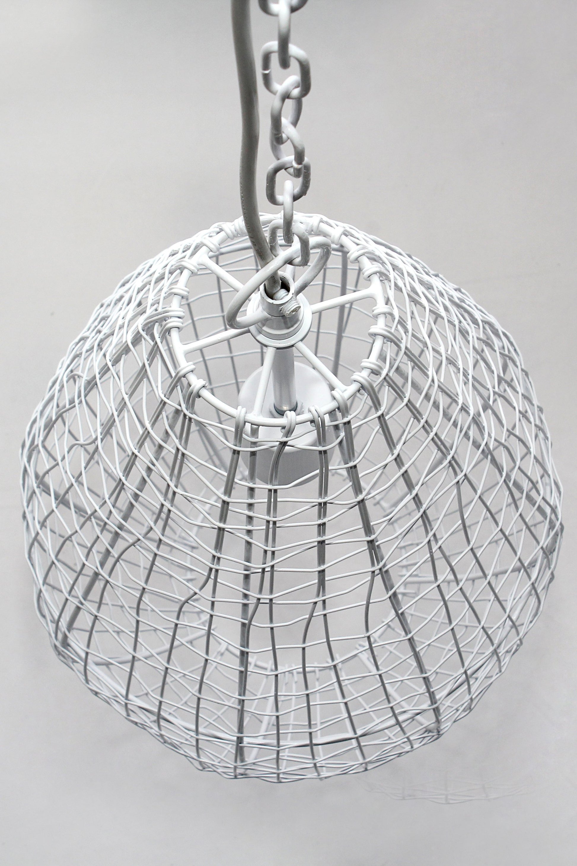 Cray Pot Small - White - Wire Weave Teardrop Pendant Light-abc