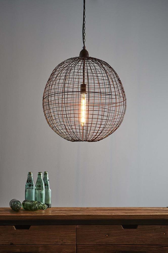 Cray Ball Medium - Antique Copper - Wire Weave Ball Pendant Light-abc
