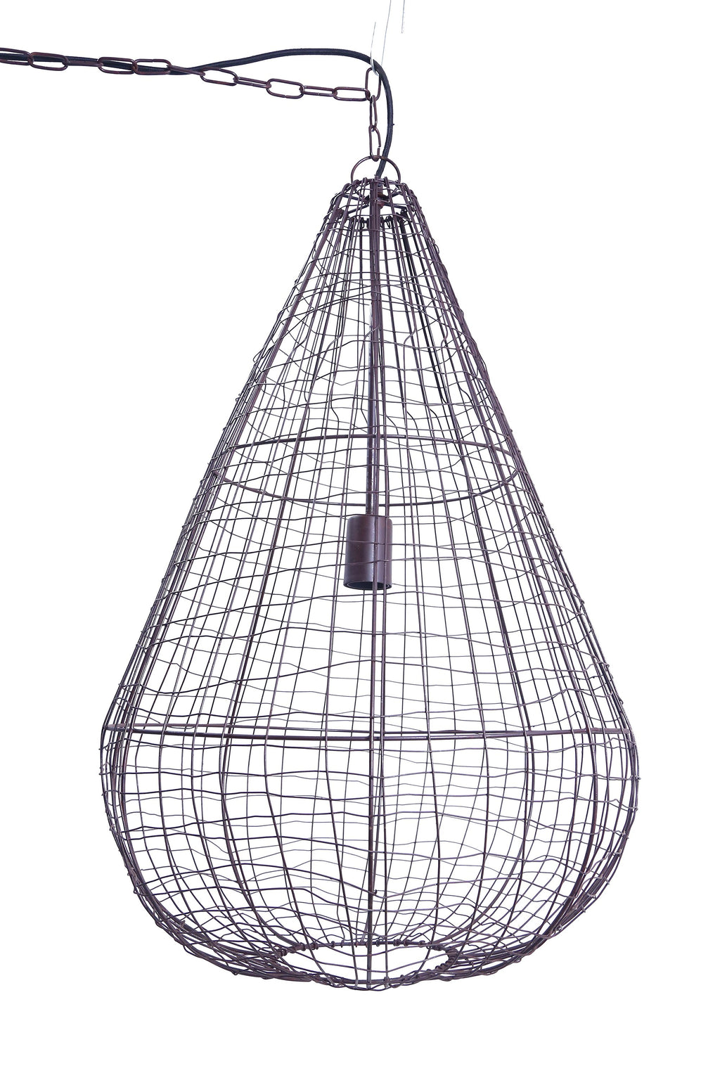 Cray Pot Large - Antique Copper - Wire Weave Teardrop Pendant Light-abc