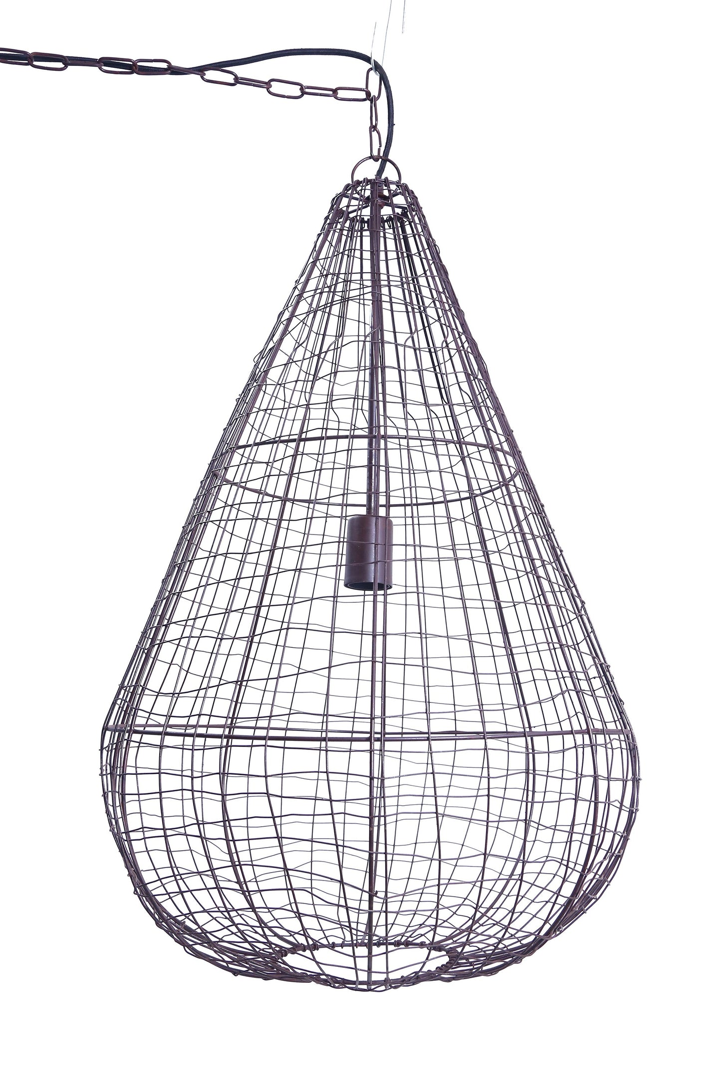 Cray Pot Large - Antique Copper - Wire Weave Teardrop Pendant Light-abc