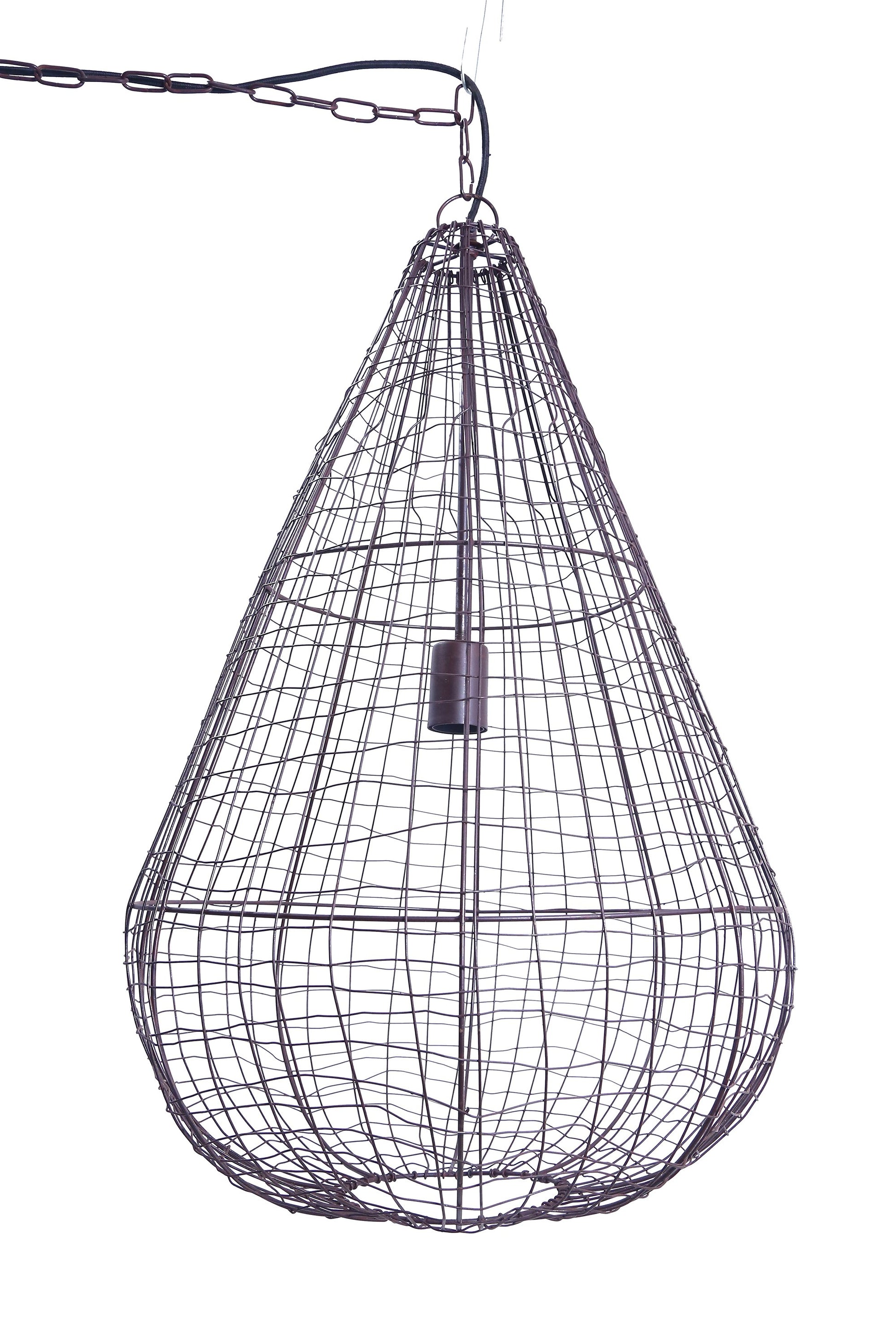 Cray Pot Large - Antique Copper - Wire Weave Teardrop Pendant Light-abc