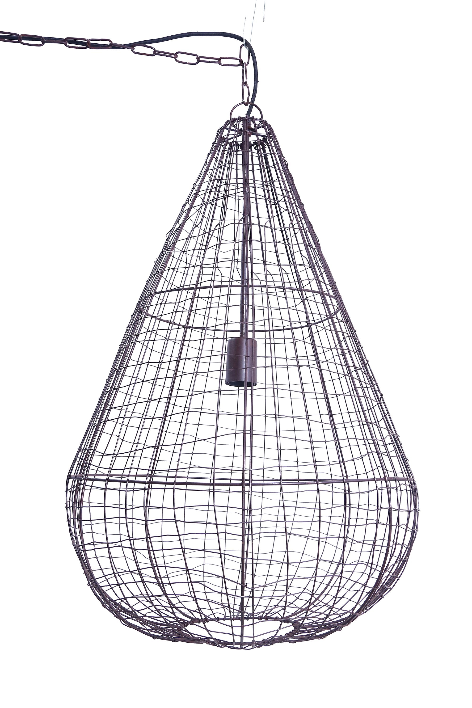 Cray Pot Large - Antique Copper - Wire Weave Teardrop Pendant Light-abc