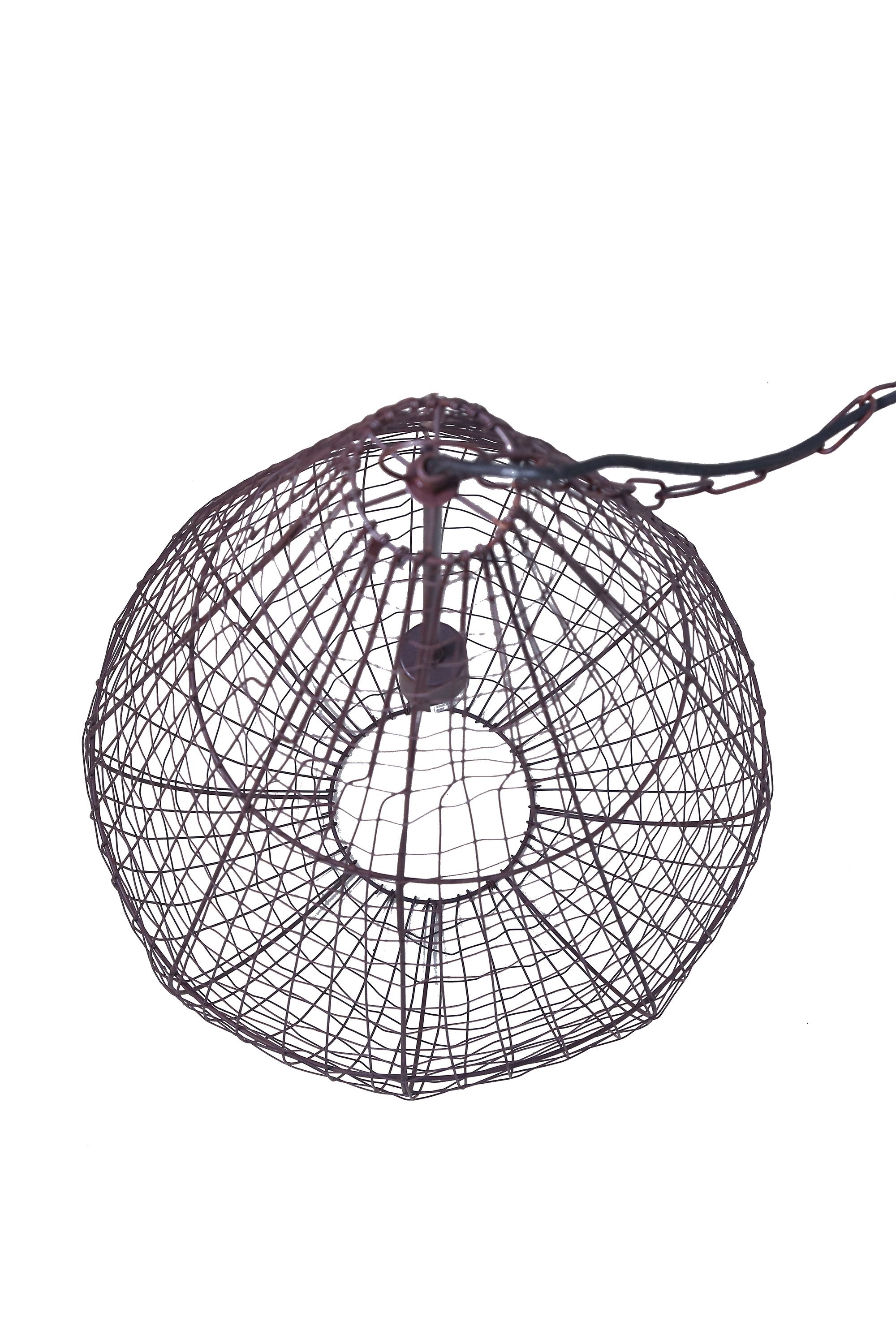 Cray Pot Large - Antique Copper - Wire Weave Teardrop Pendant Light-abc
