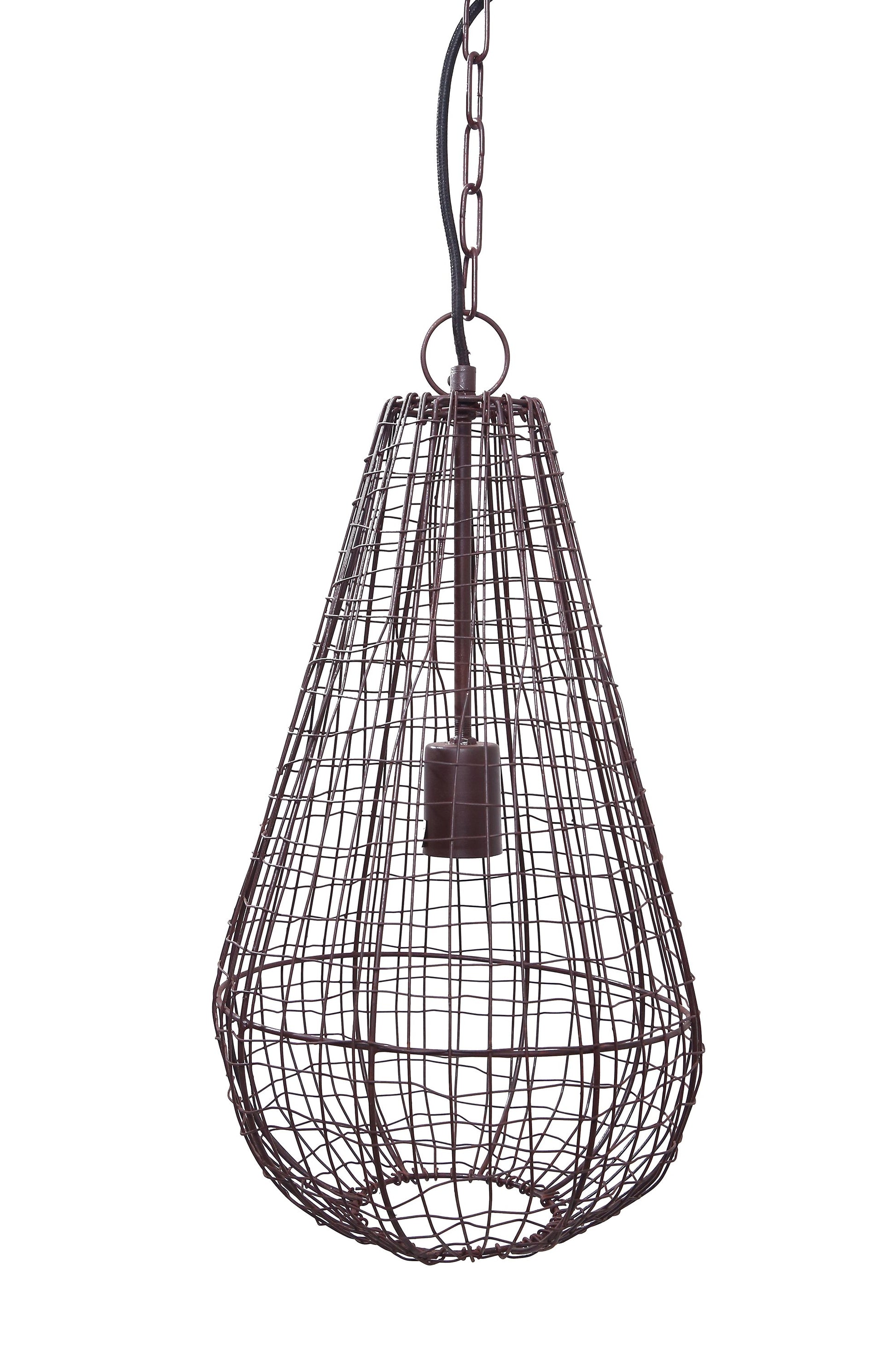 Cray Pot Small - Antique Copper - Wire Weave Teardrop Pendant Light-abc