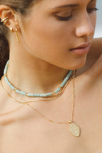 Aqua bay necklace gold plated-abc