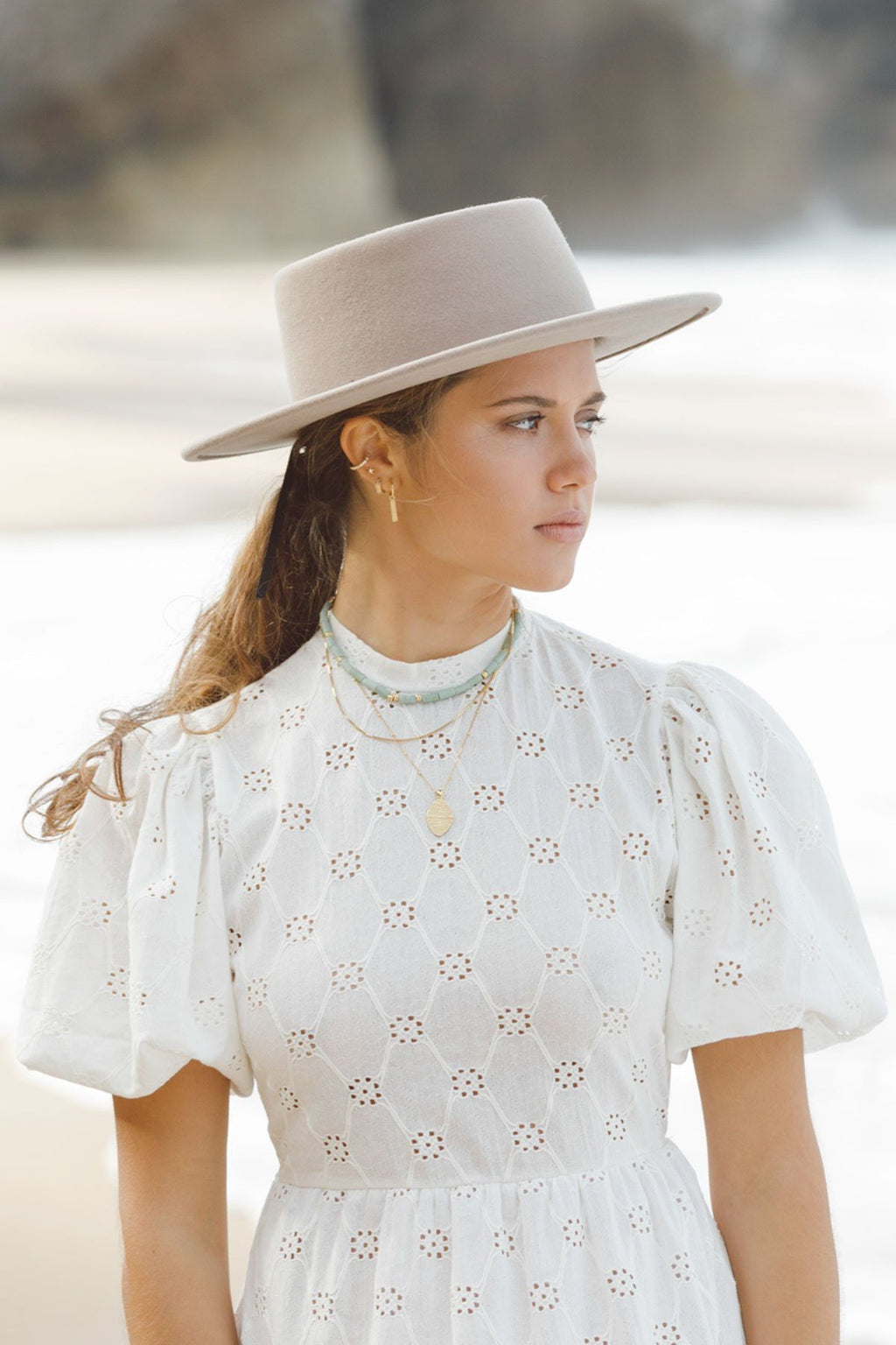 Aqua bay necklace gold plated-abc