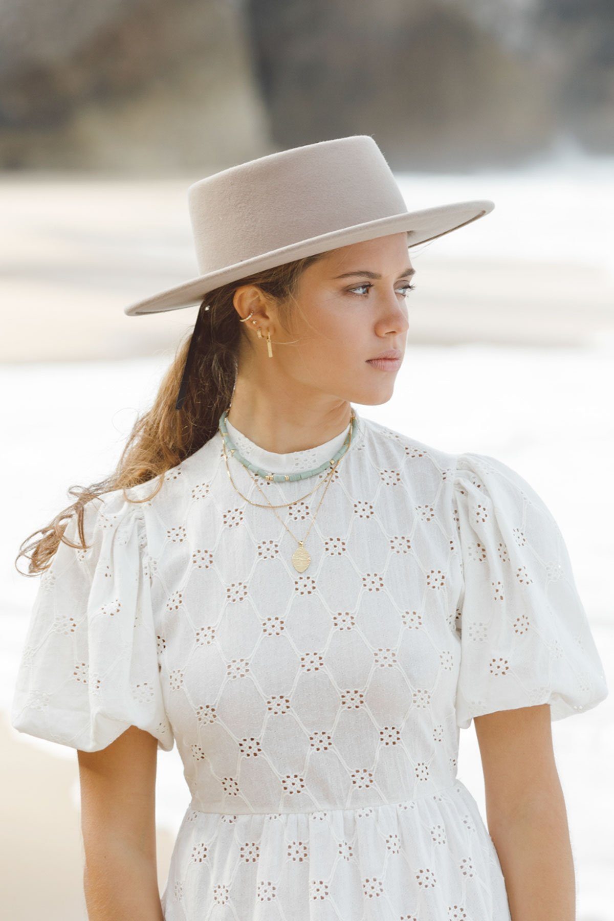 Aqua bay necklace gold plated-abc