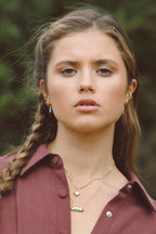 Aqua bay drop earring gold plated-abc