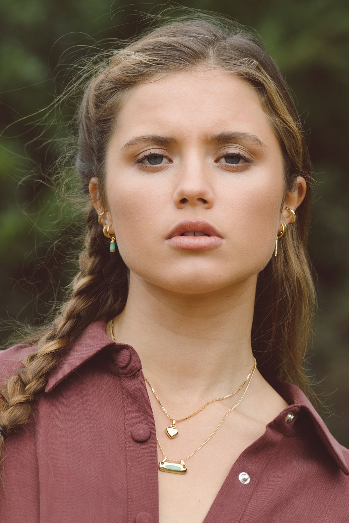 Aqua bay drop earring gold plated-abc