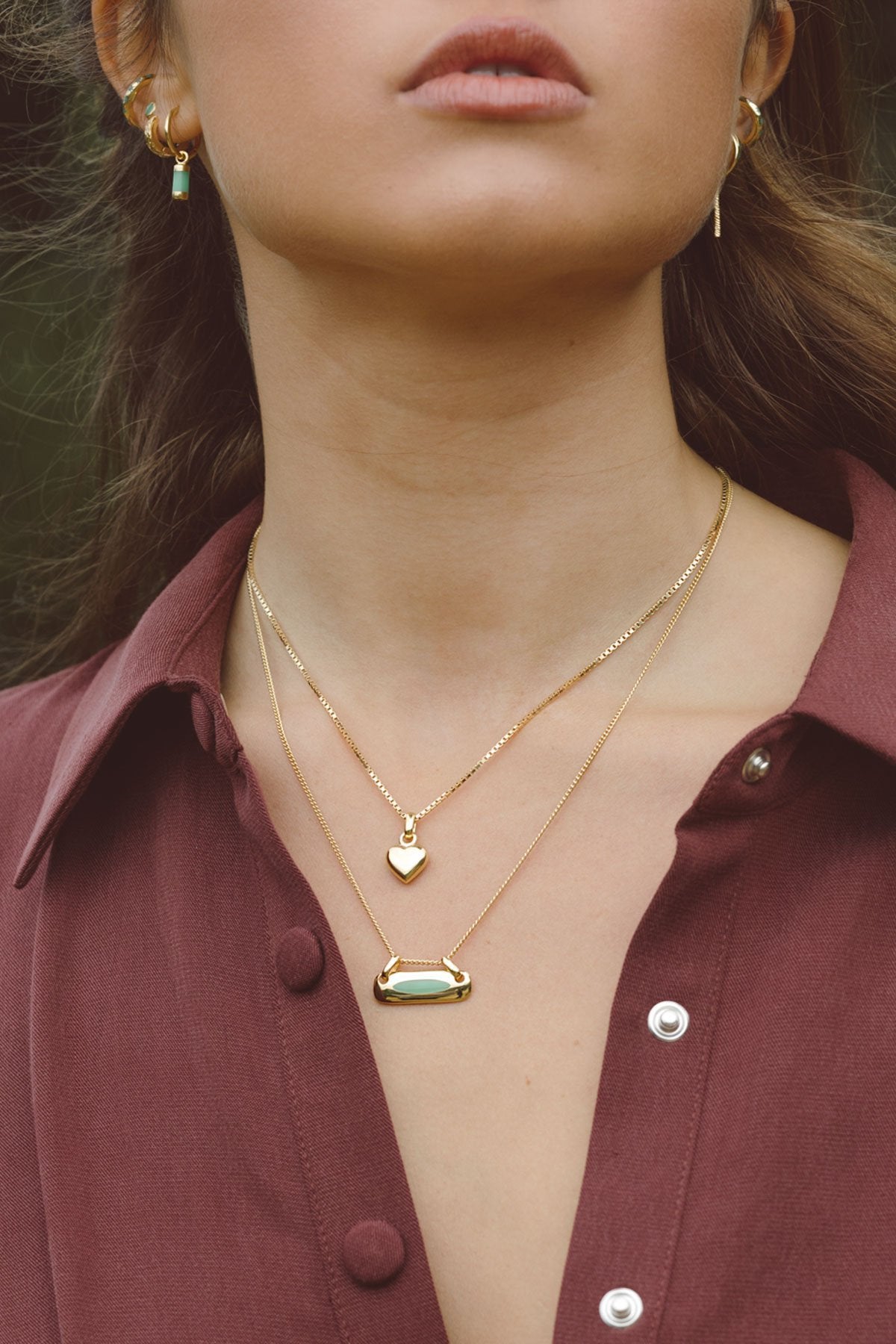 Aqua bay drop earring gold plated-abc