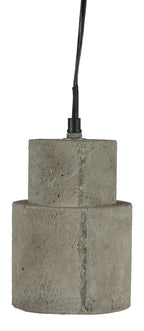 Hanging Light Concrete Shade with Mango Wood Holder-abc