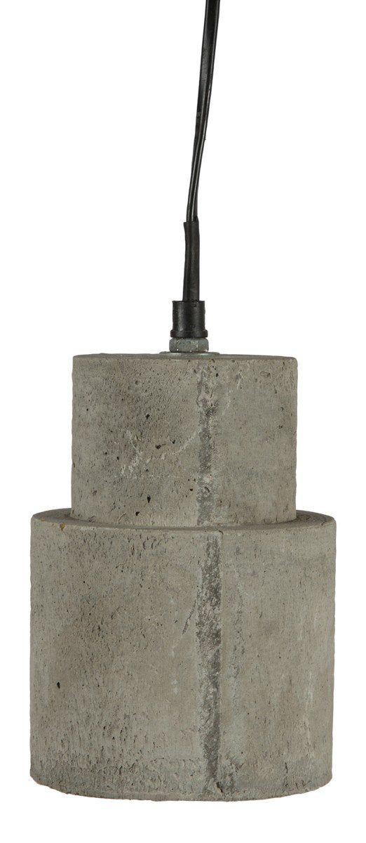 Hanging Light Concrete Shade with Mango Wood Holder-abc