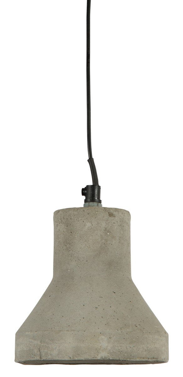 Raw Concrete Pendant Light with Aluminium Canopy-abc