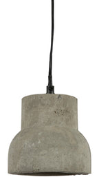 Raw Concrete Pendant Light with Aluminium Canopy-abc