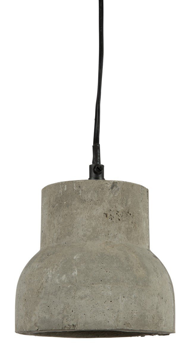 Raw Concrete Pendant Light with Aluminium Canopy-abc
