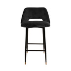 Milan Velvet Bar Stool - Black-abc