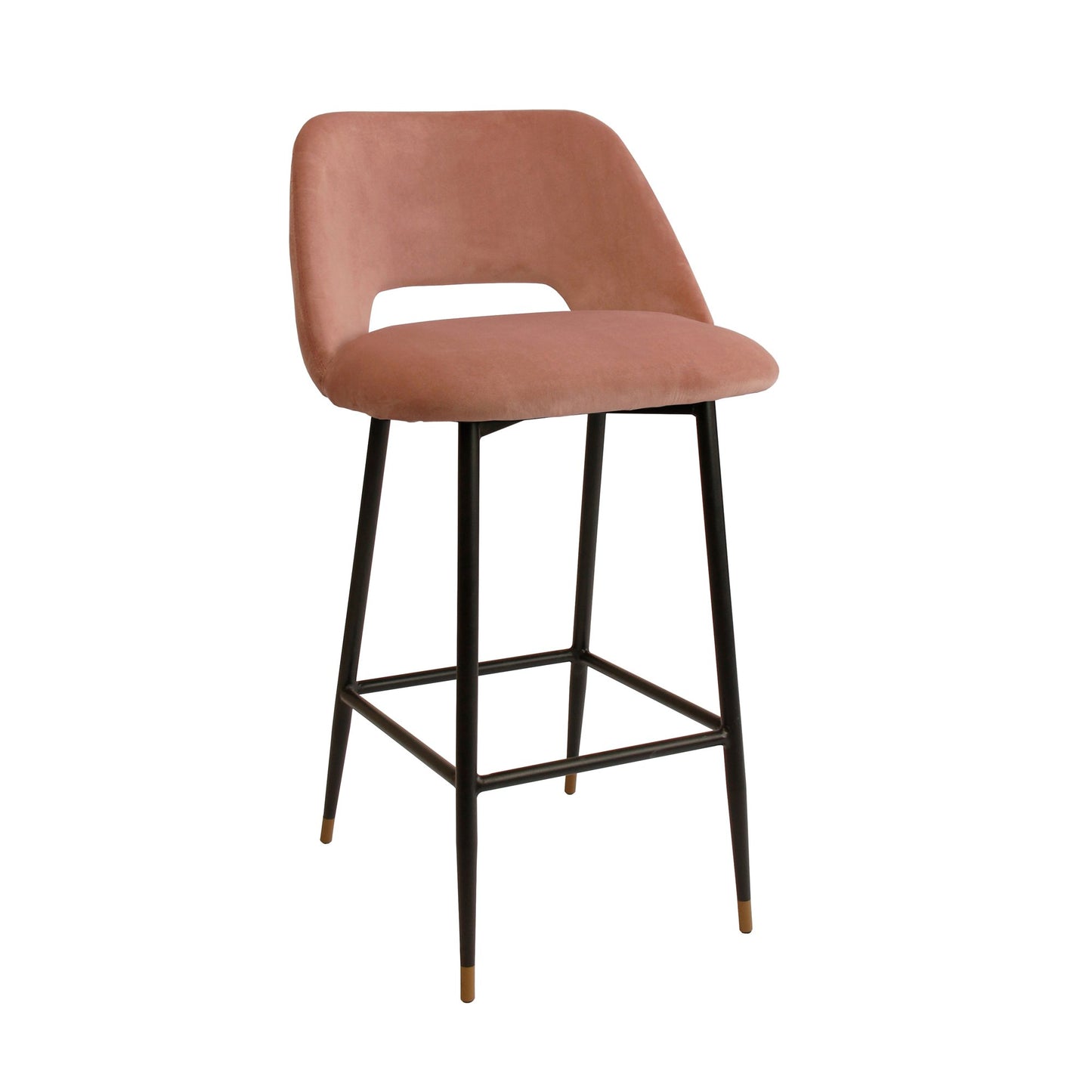 Milan Velvet Bar Stool - Blush-abc