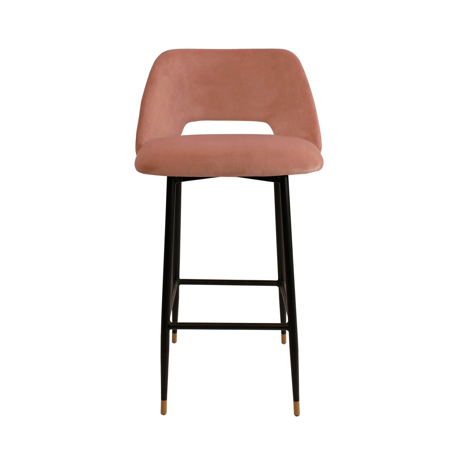 Milan Velvet Bar Stool - Blush-abc