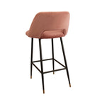 Milan Velvet Bar Stool - Blush-abc