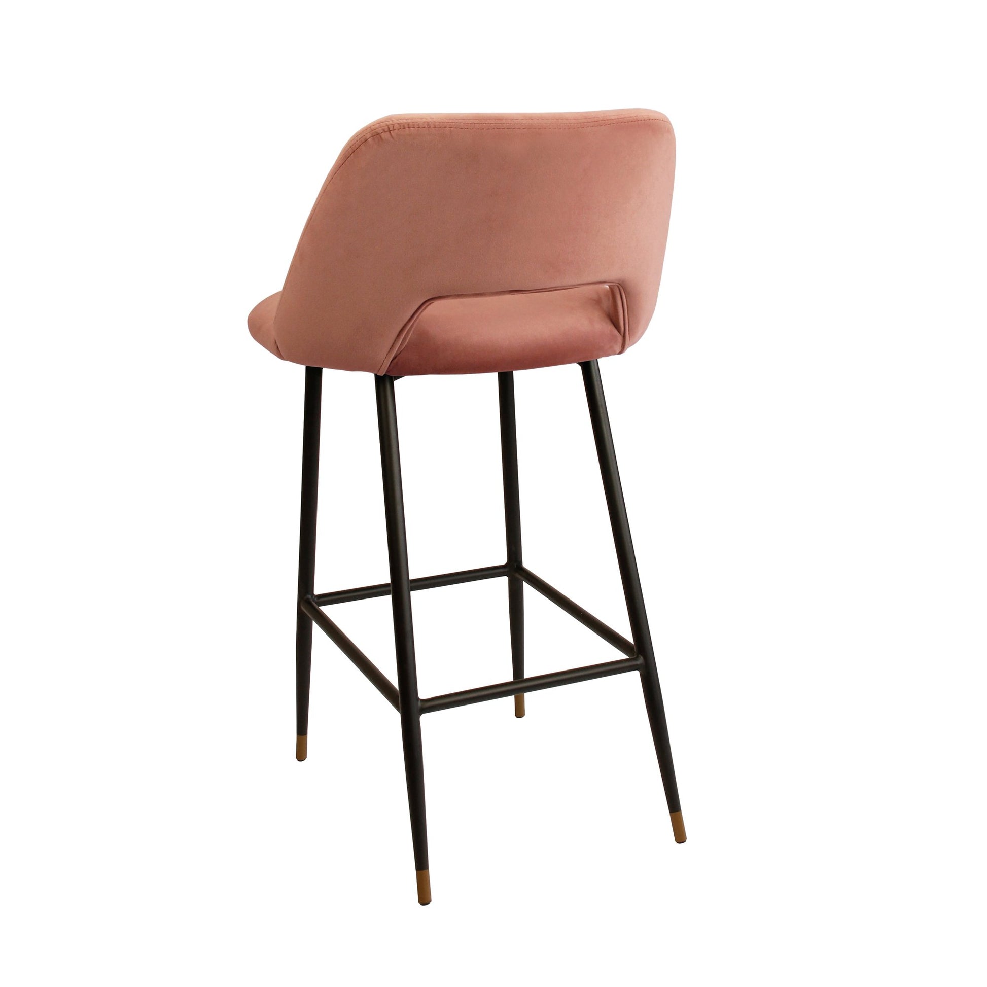 Milan Velvet Bar Stool - Blush-abc