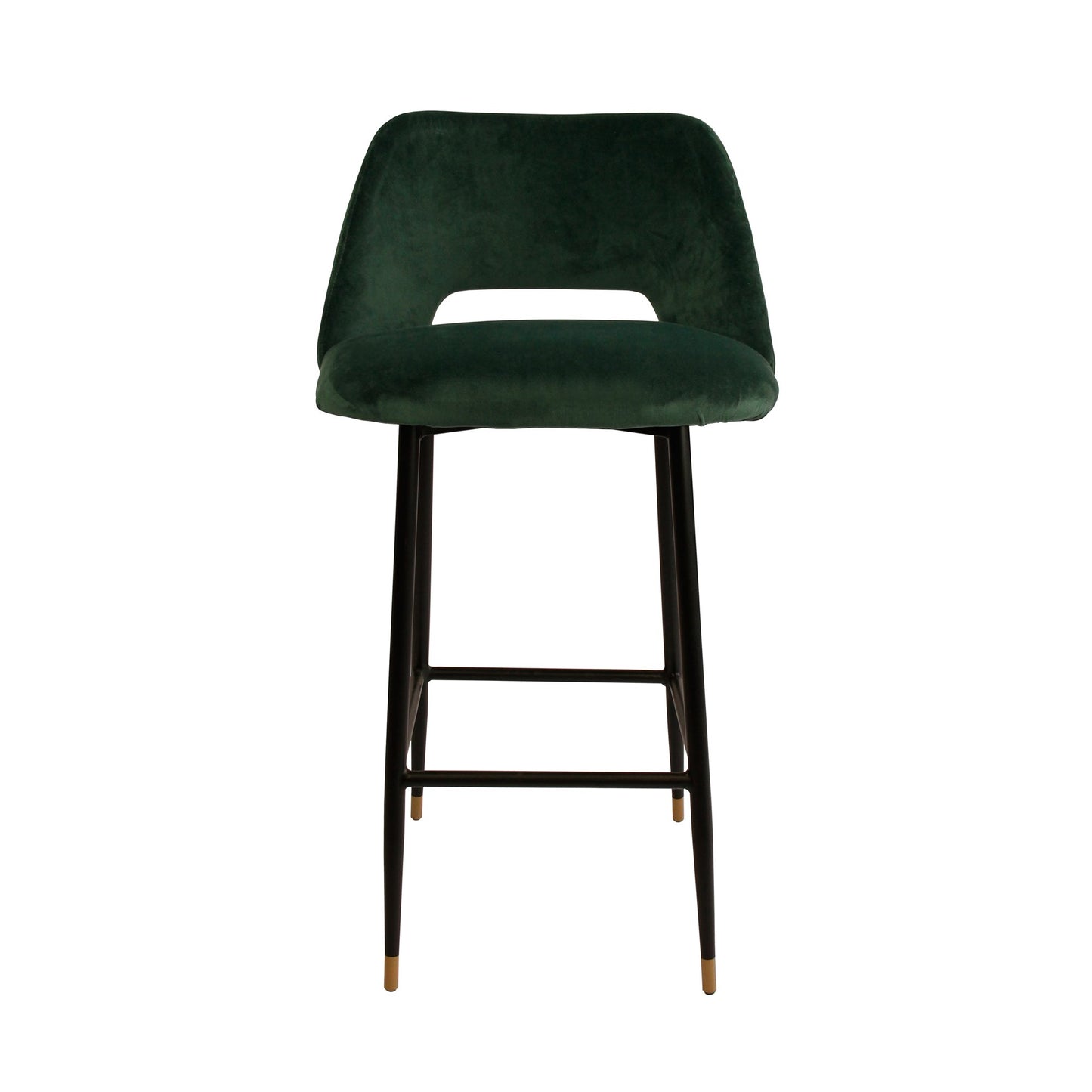 Milan Velvet Bar Stool - Dark Green-abc