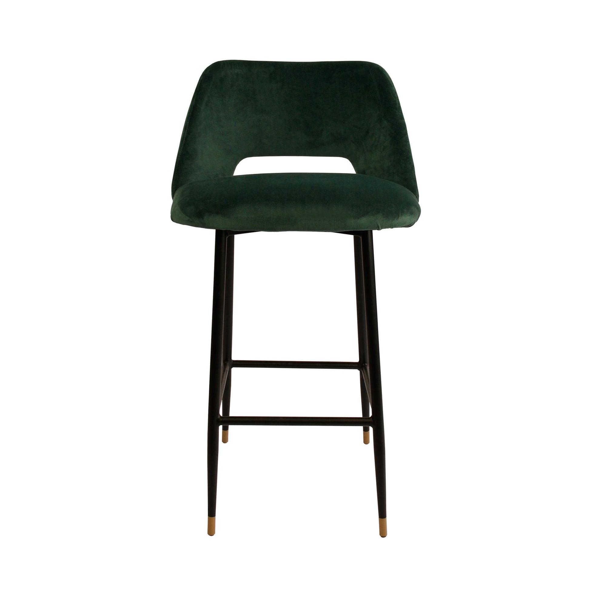 Milan Velvet Bar Stool - Dark Green-abc