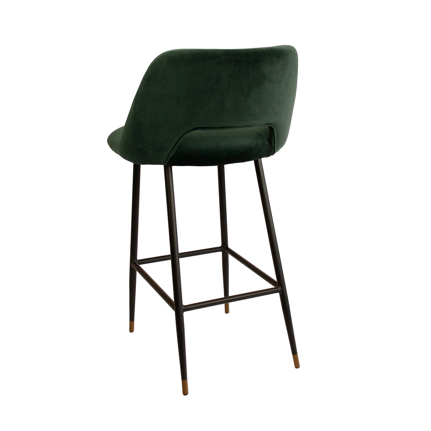 Milan Velvet Bar Stool - Dark Green-abc