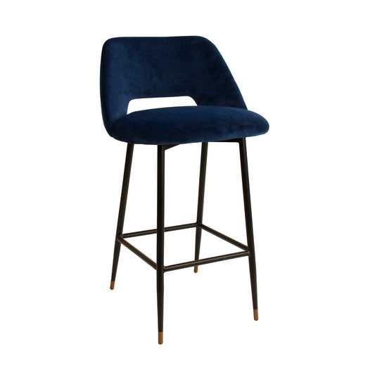 Milan Velvet Bar Stool - Navy-abc