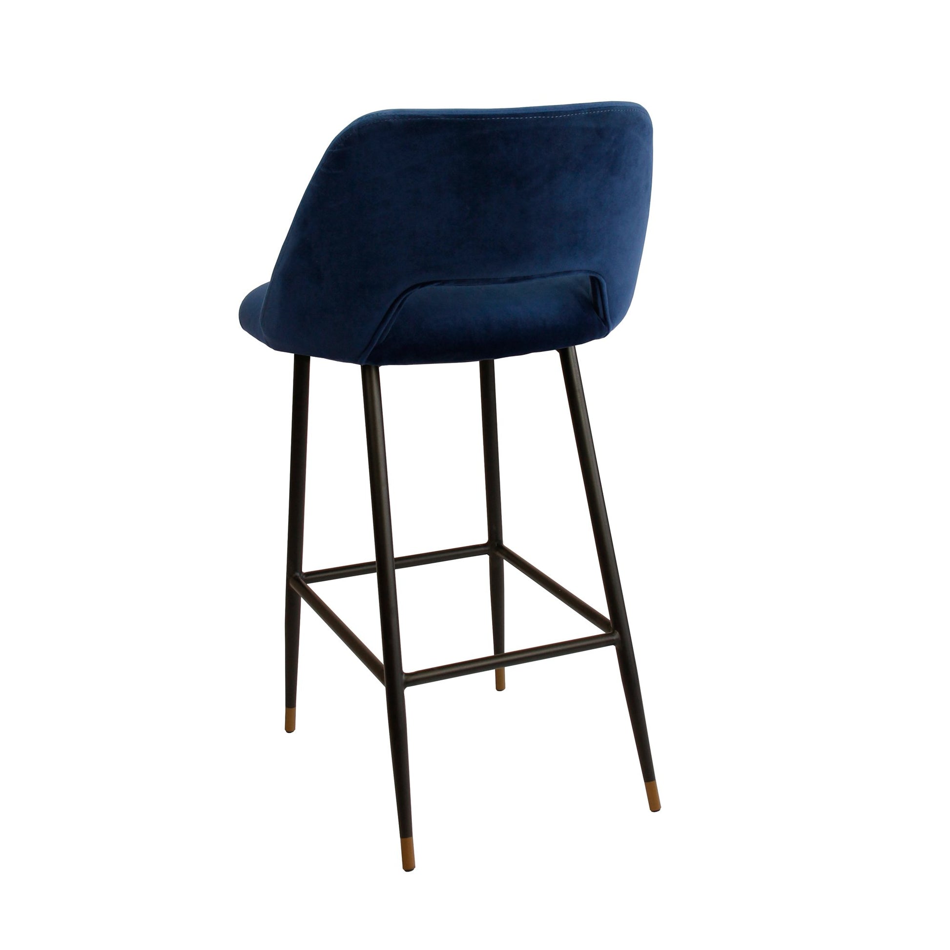 Milan Velvet Bar Stool - Navy-abc