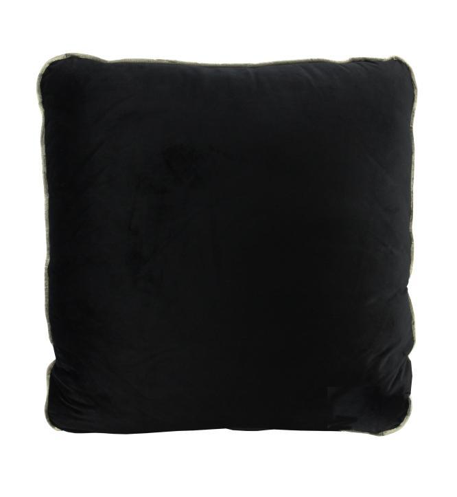 Coco Piped Velvet Cushions - Black ( Gold Trim )-abc