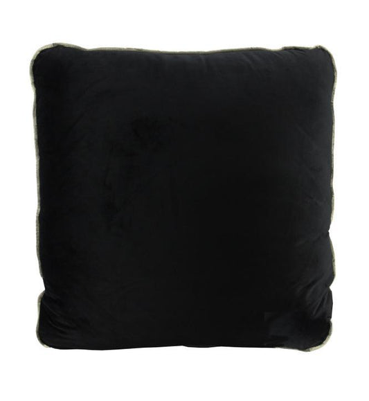 Coco Piped Velvet Cushions - Black ( Gold Trim )-abc