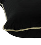 Coco Piped Velvet Cushions - Black ( Gold Trim )-abc