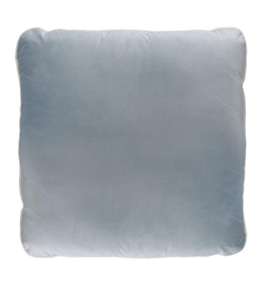 Coco Piped Velvet Cushions - Blue Grey ( White Trim )-abc