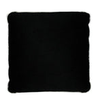Coco Piped Velvet Cushions - Black ( White Trim )-abc