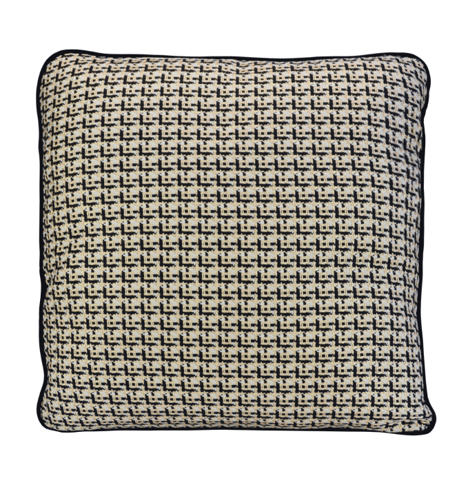 Coco Piped Cushions - Black & Gold Tweed-abc
