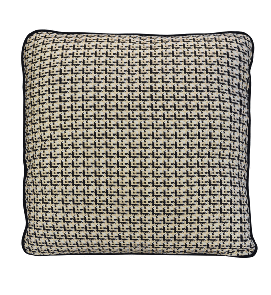Coco Piped Cushions - Black & Gold Tweed-abc