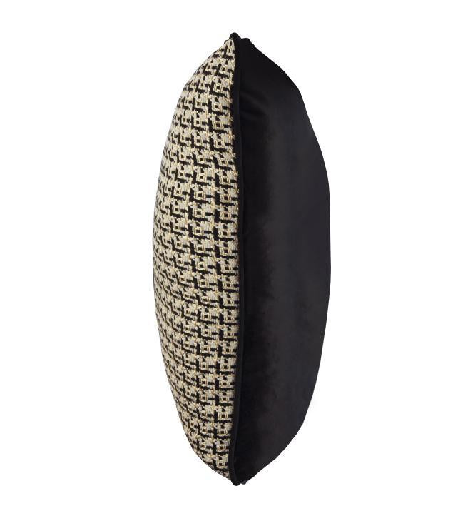 Coco Piped Cushions - Black & Gold Tweed-abc