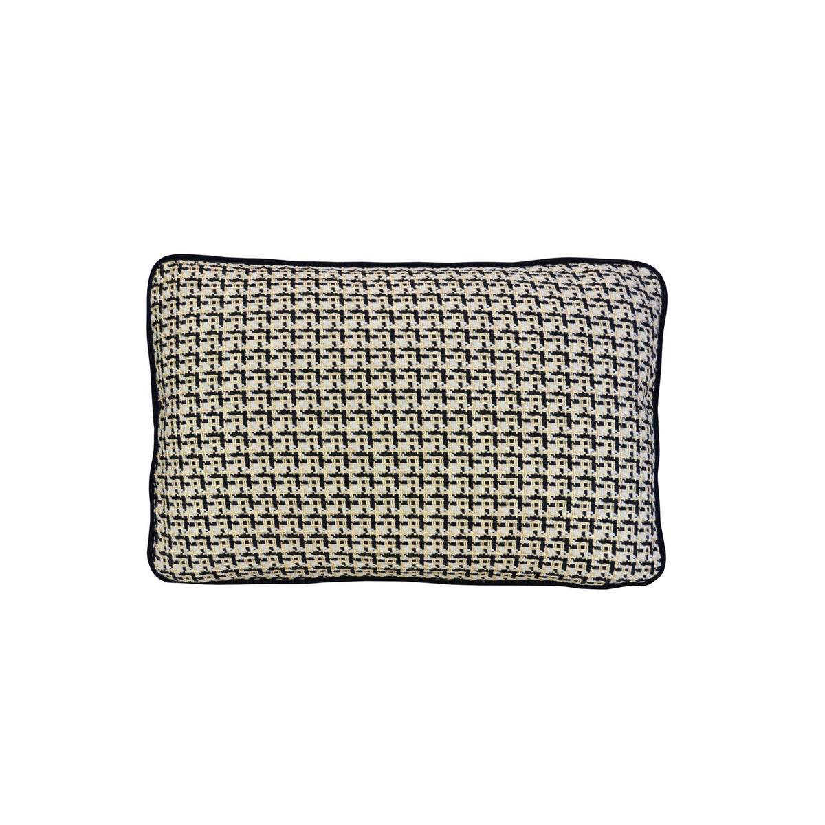 Coco Piped Lumbar Cushions - Black & Gold Tweed-abc